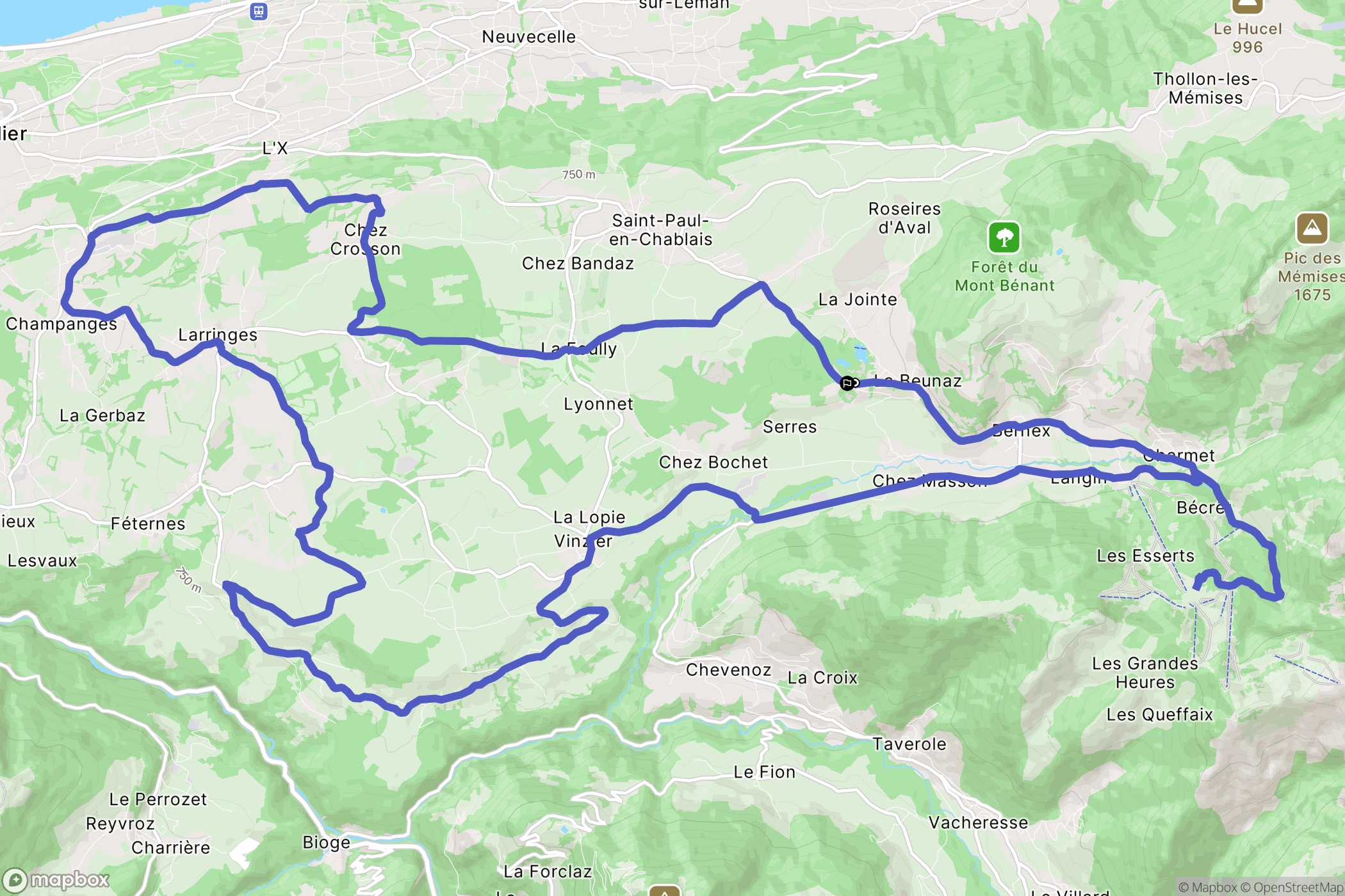Saint-Paul-en-Chablais : carte du parcours de randonnée - France