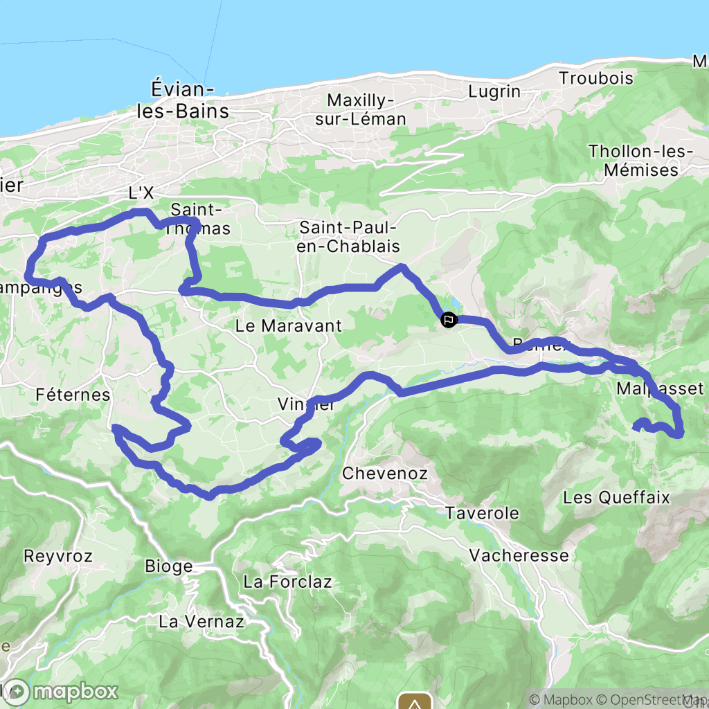 Saint-Paul-en-Chablais : carte du parcours de randonnée - France