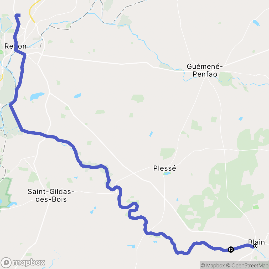 Blain : carte du parcours de randonnée - France