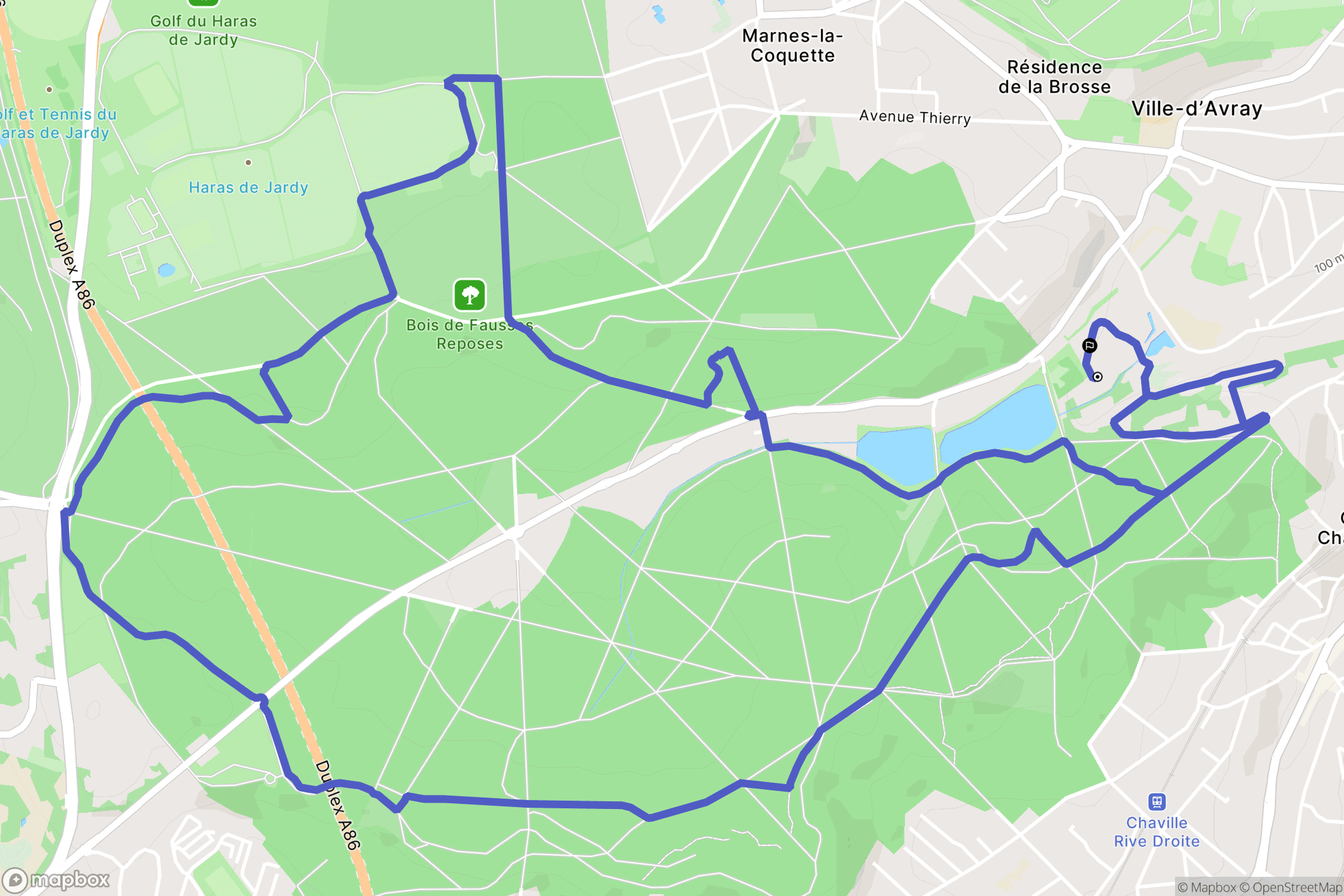Ville-d'Avray : carte du parcours de randonnée - France