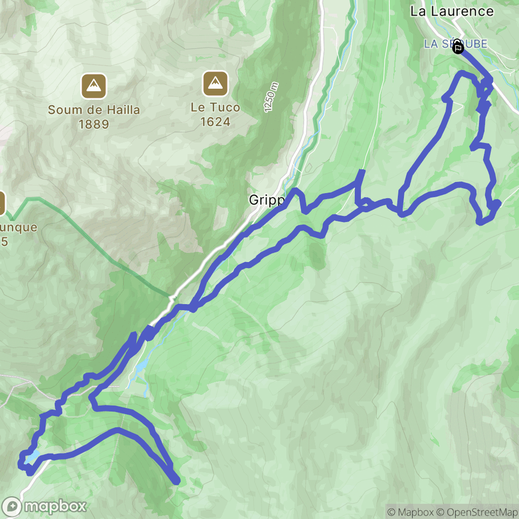Campan : carte du parcours de randonnée - France