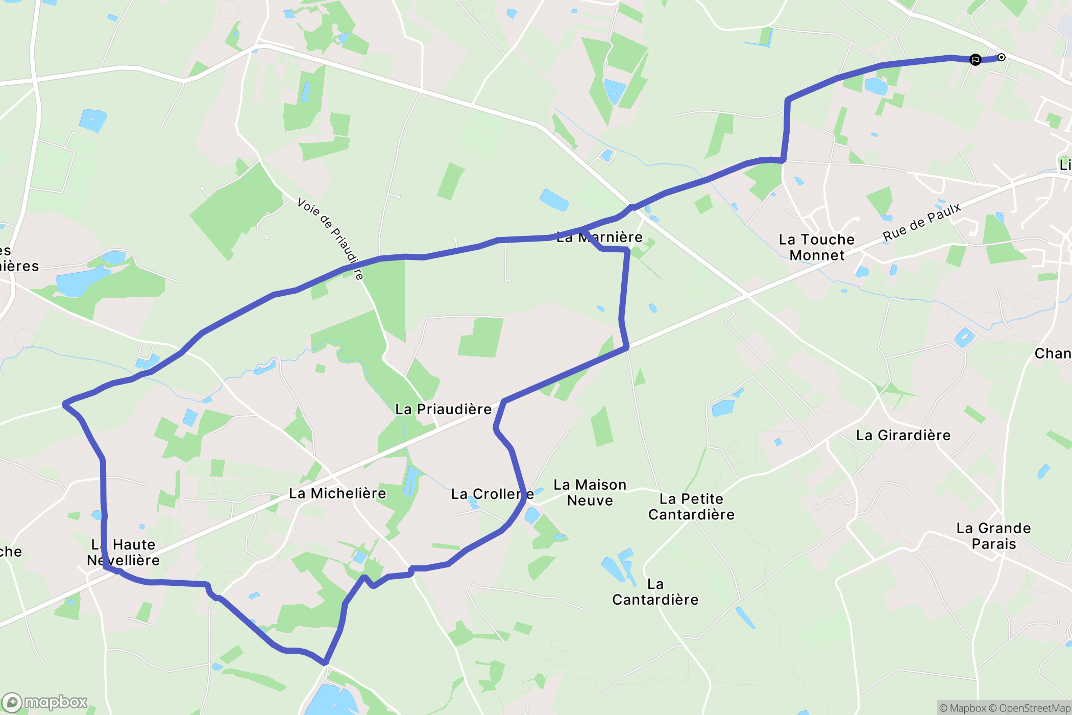 La Limouzinière : carte du parcours de randonnée - France
