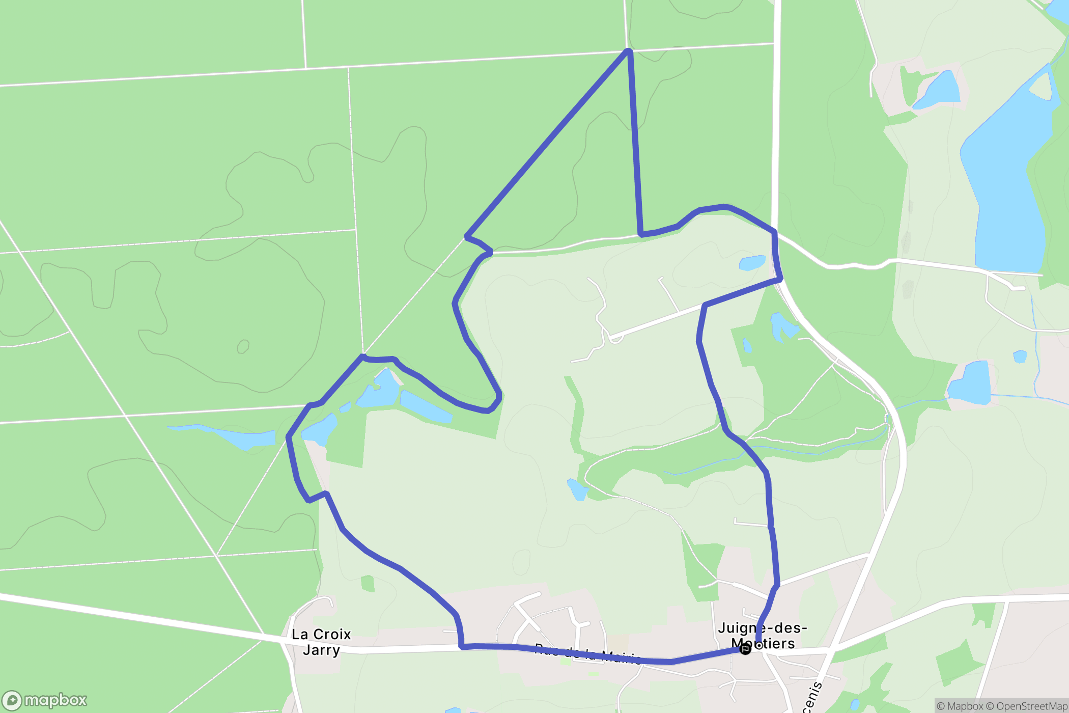 Juigné-des-Moutiers : carte du parcours de randonnée - France