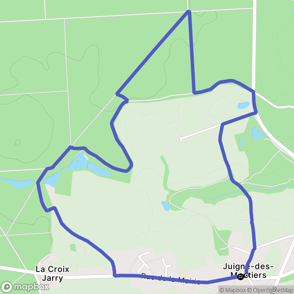 Juigné-des-Moutiers : carte du parcours de randonnée - France