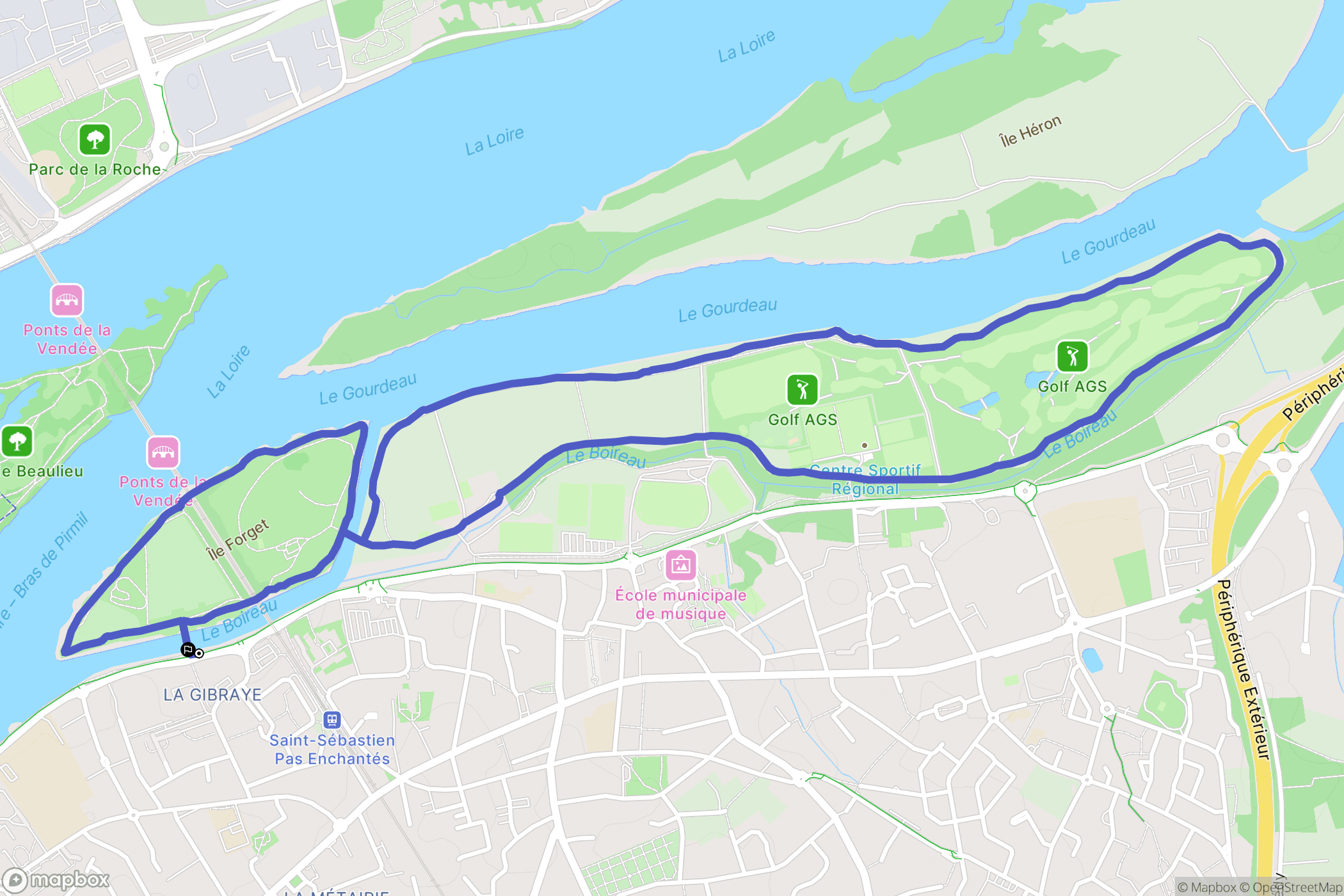 Saint-Sébastien-sur-Loire : carte du parcours de randonnée - France