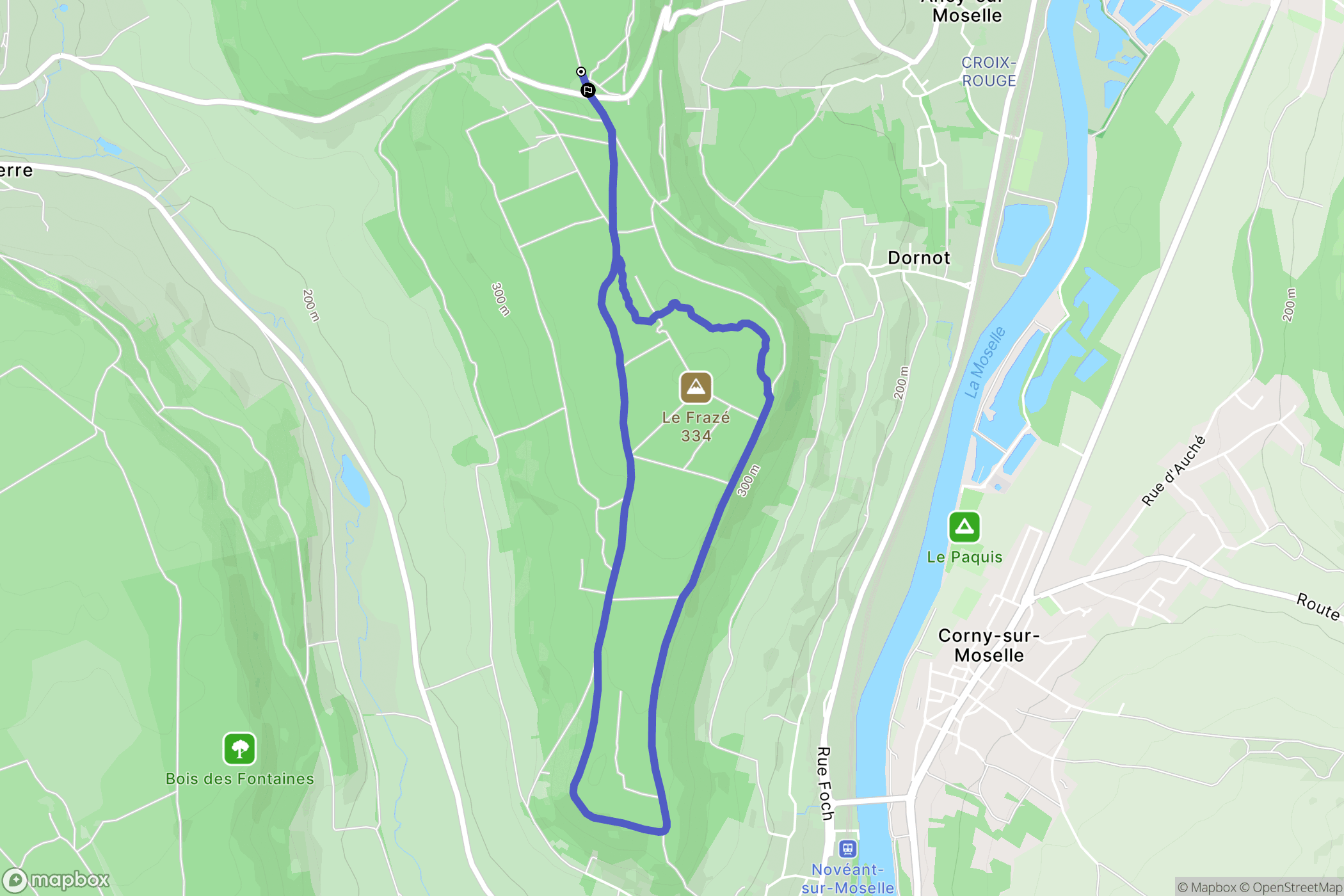 Ancy-Dornot : carte du parcours de randonnée - France