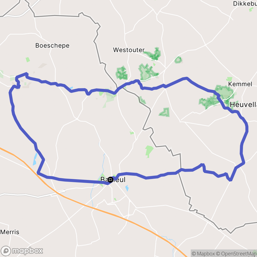 Bailleul : carte du parcours de randonnée - France