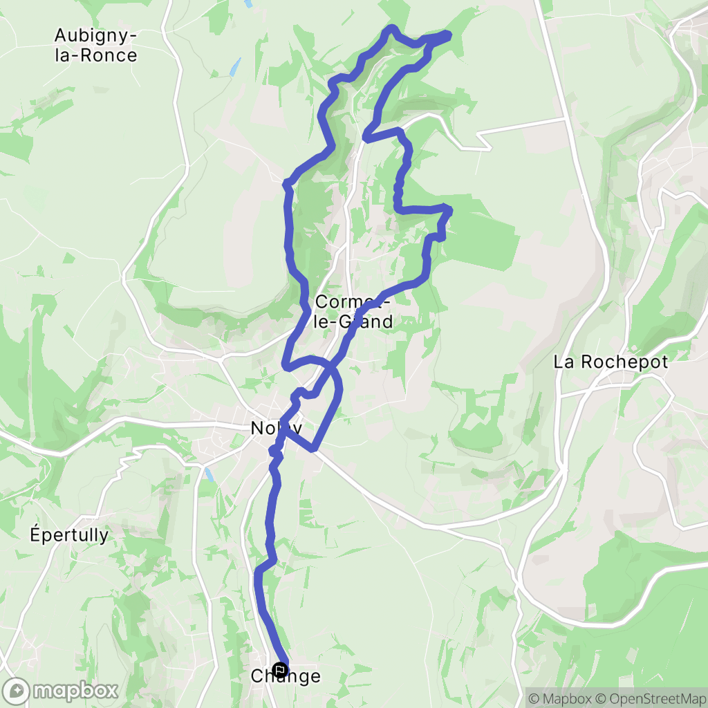 Change : carte du parcours de randonnée - France
