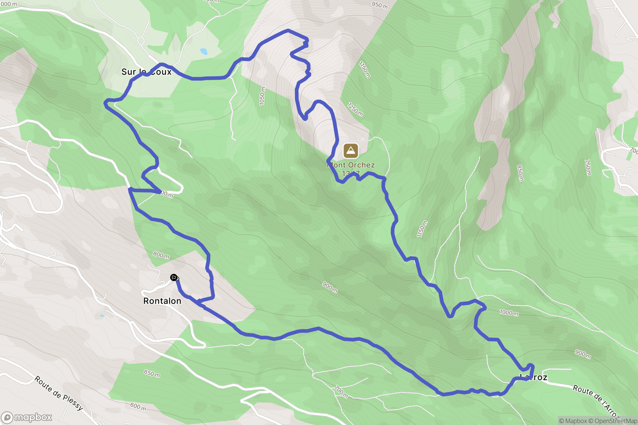 Thyez : carte du parcours de randonnée - France