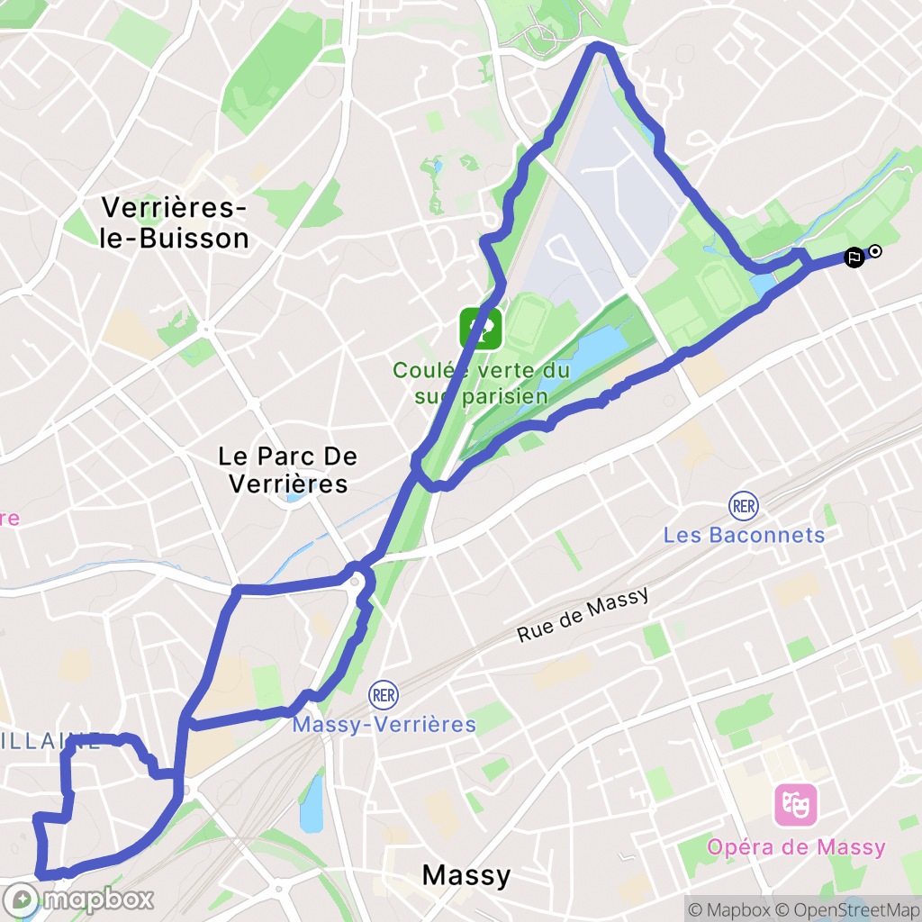 Antony : carte du parcours de randonnée - France