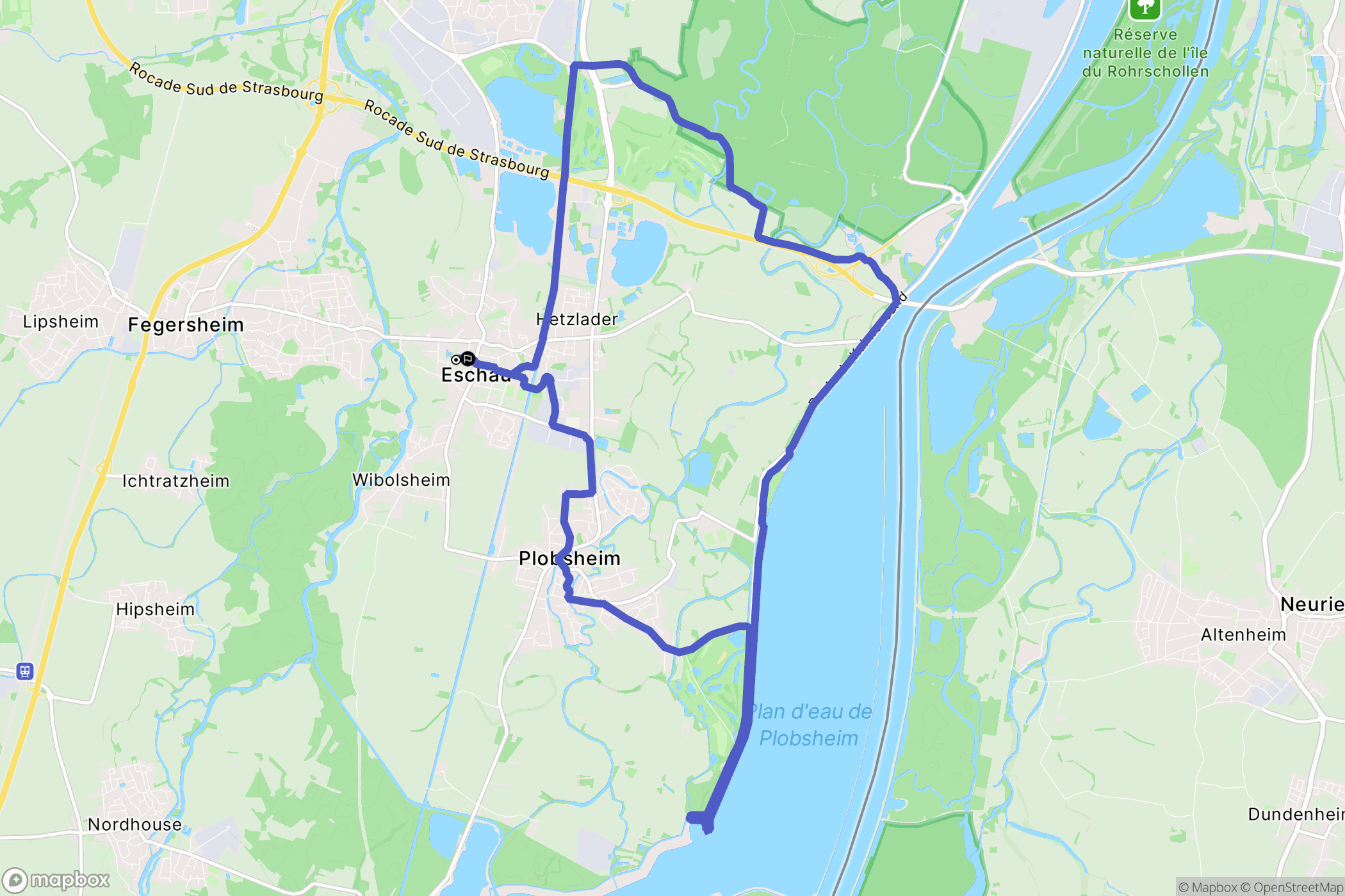 Eschau : carte du parcours de randonnée - France