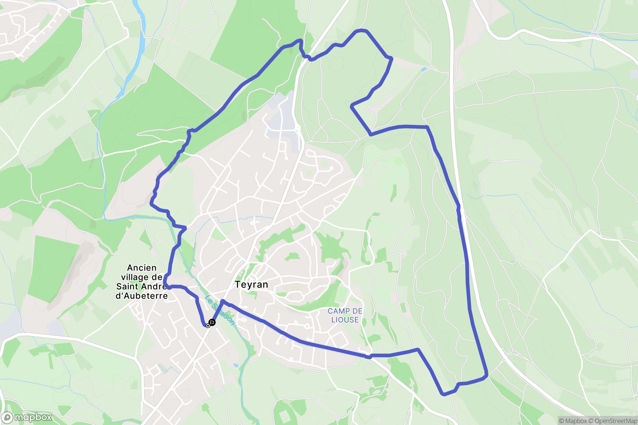 Teyran : carte du parcours de randonnée - France