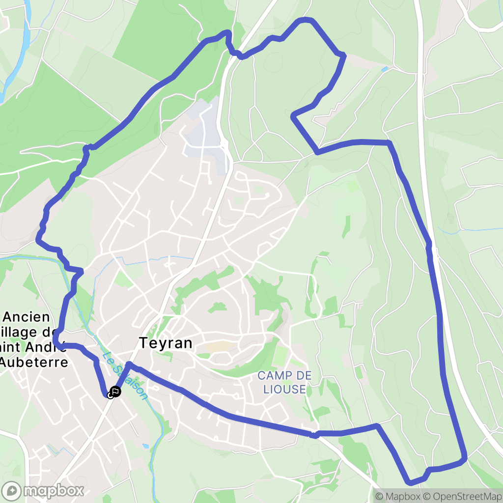 Teyran : carte du parcours de randonnée - France