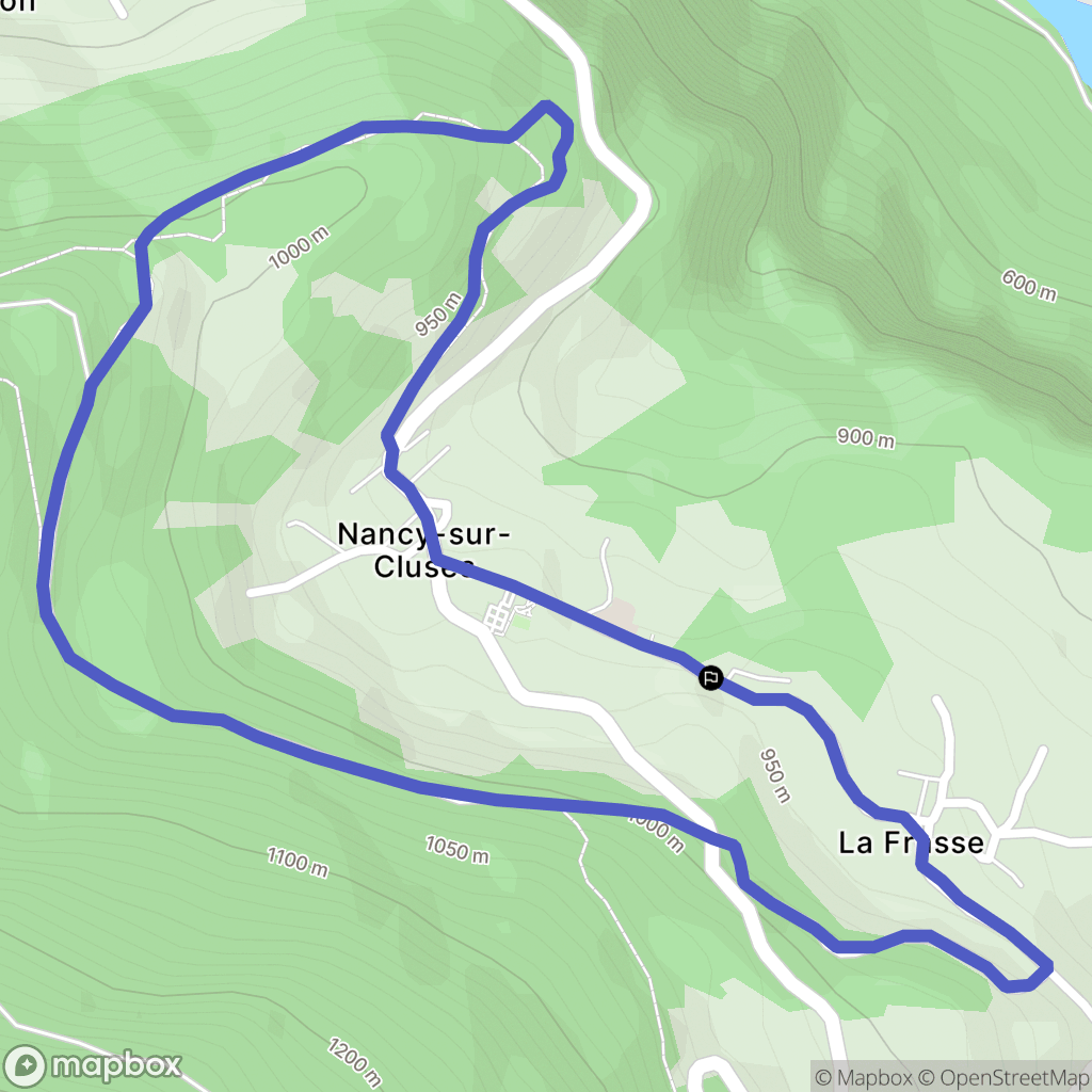 Nancy-sur-Cluses : carte du parcours de randonnée - France