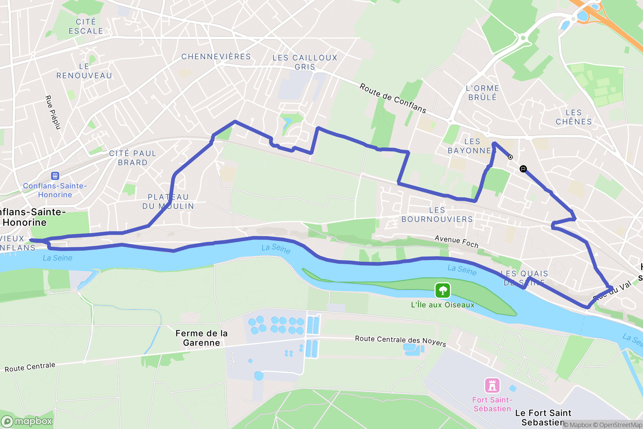 Herblay-sur-Seine : carte du parcours de randonnée - France