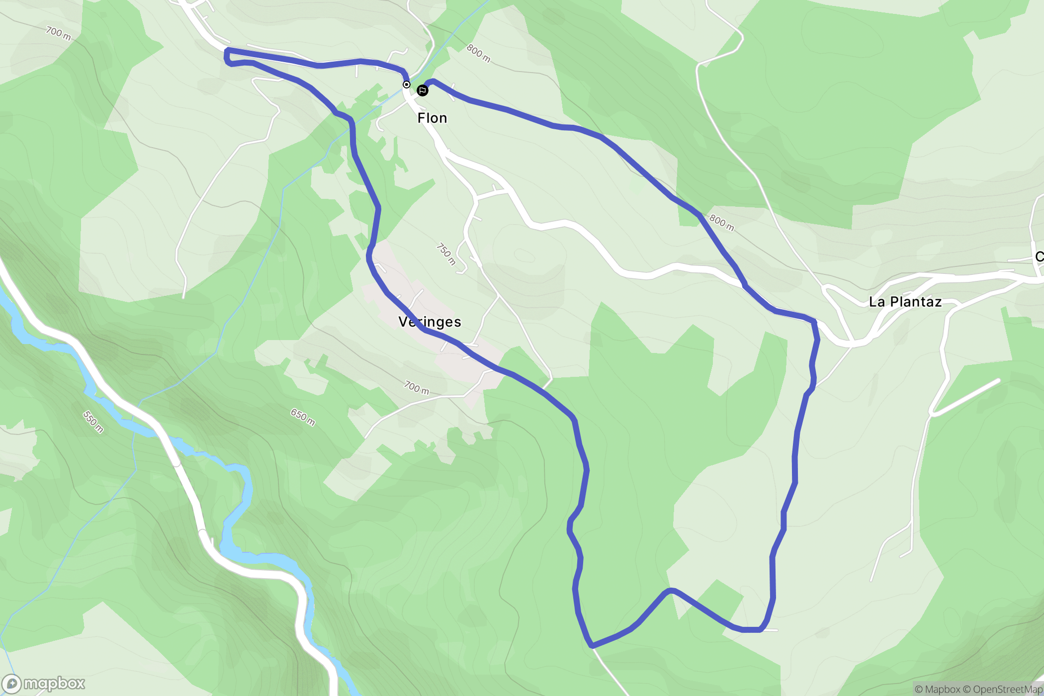 Féternes : carte du parcours de randonnée - France