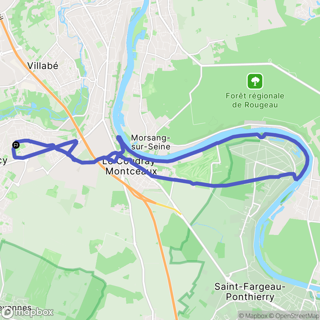 Mennecy : carte du parcours de randonnée - France