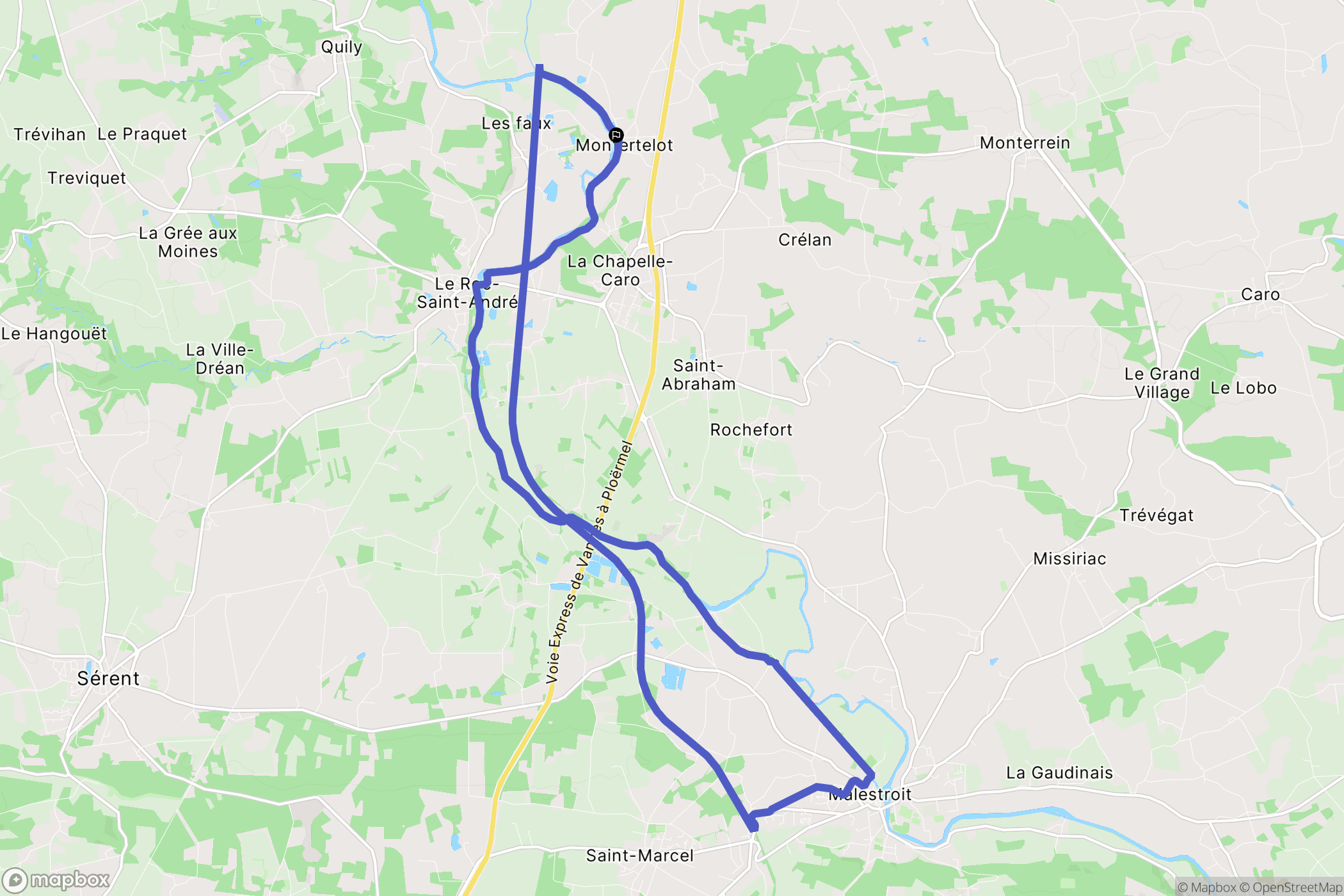 Montertelot : carte du parcours de randonnée - France