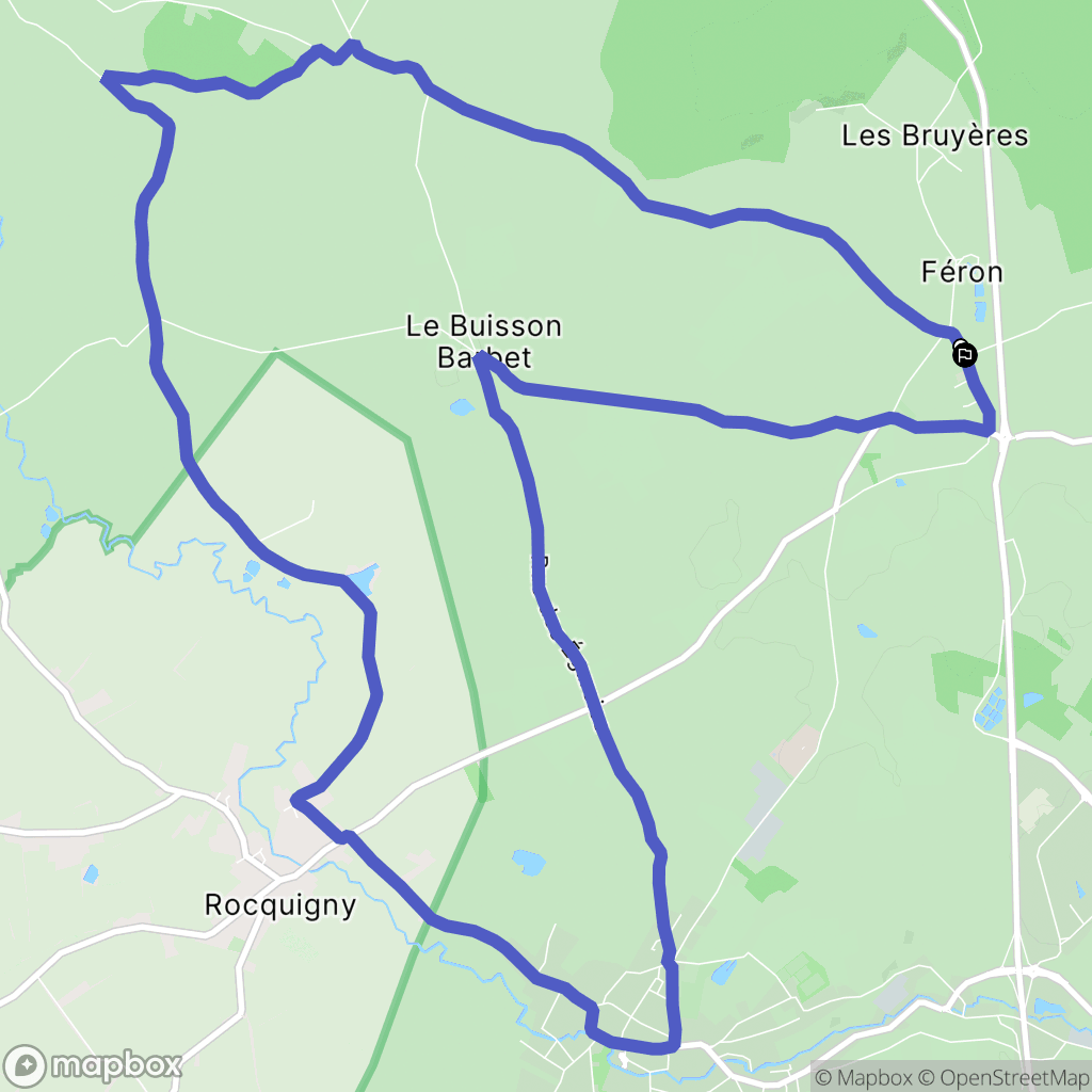 Féron : carte du parcours de randonnée - France