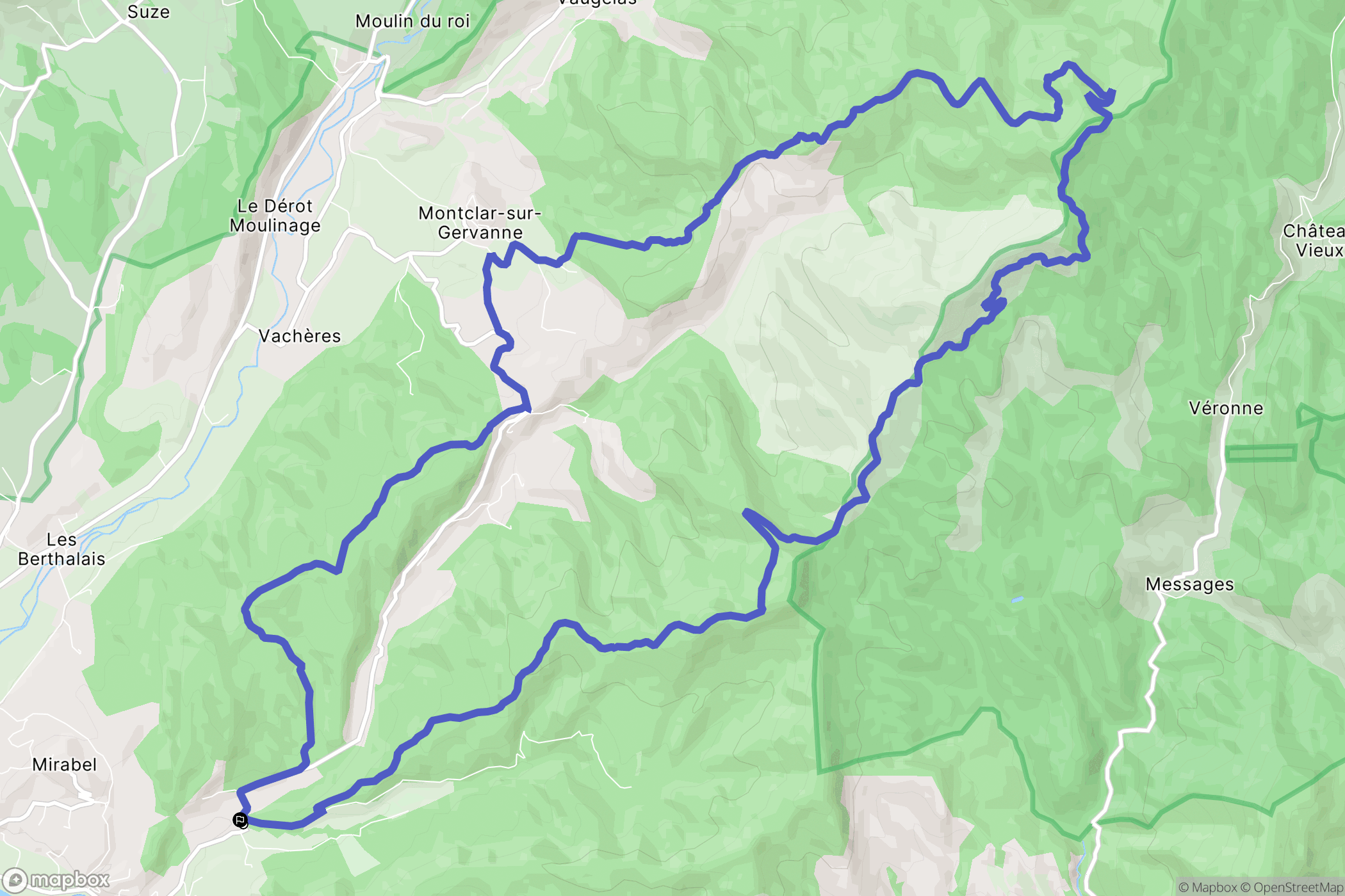 Mirabel-et-Blacons : carte du parcours de randonnée - France