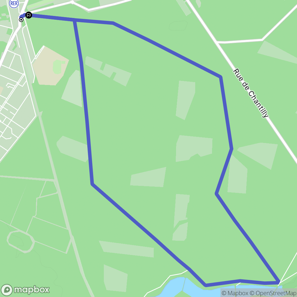 Chantilly : carte du parcours de randonnée - France
