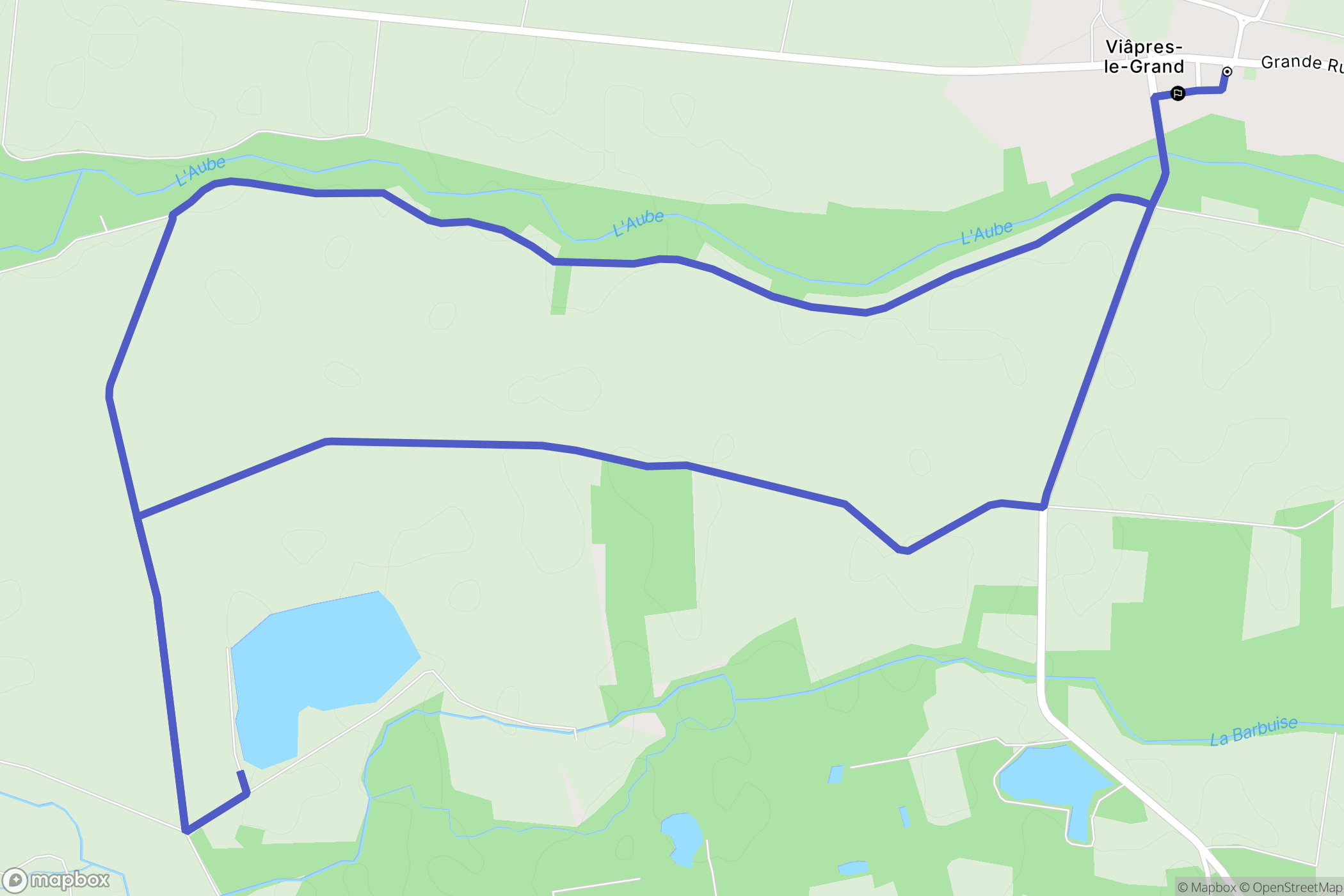 Plancy-l'Abbaye : carte du parcours de randonnée - France