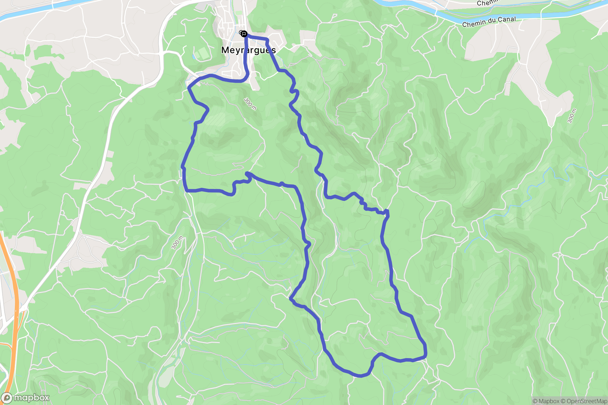 Meyrargues : carte du parcours de randonnée - France