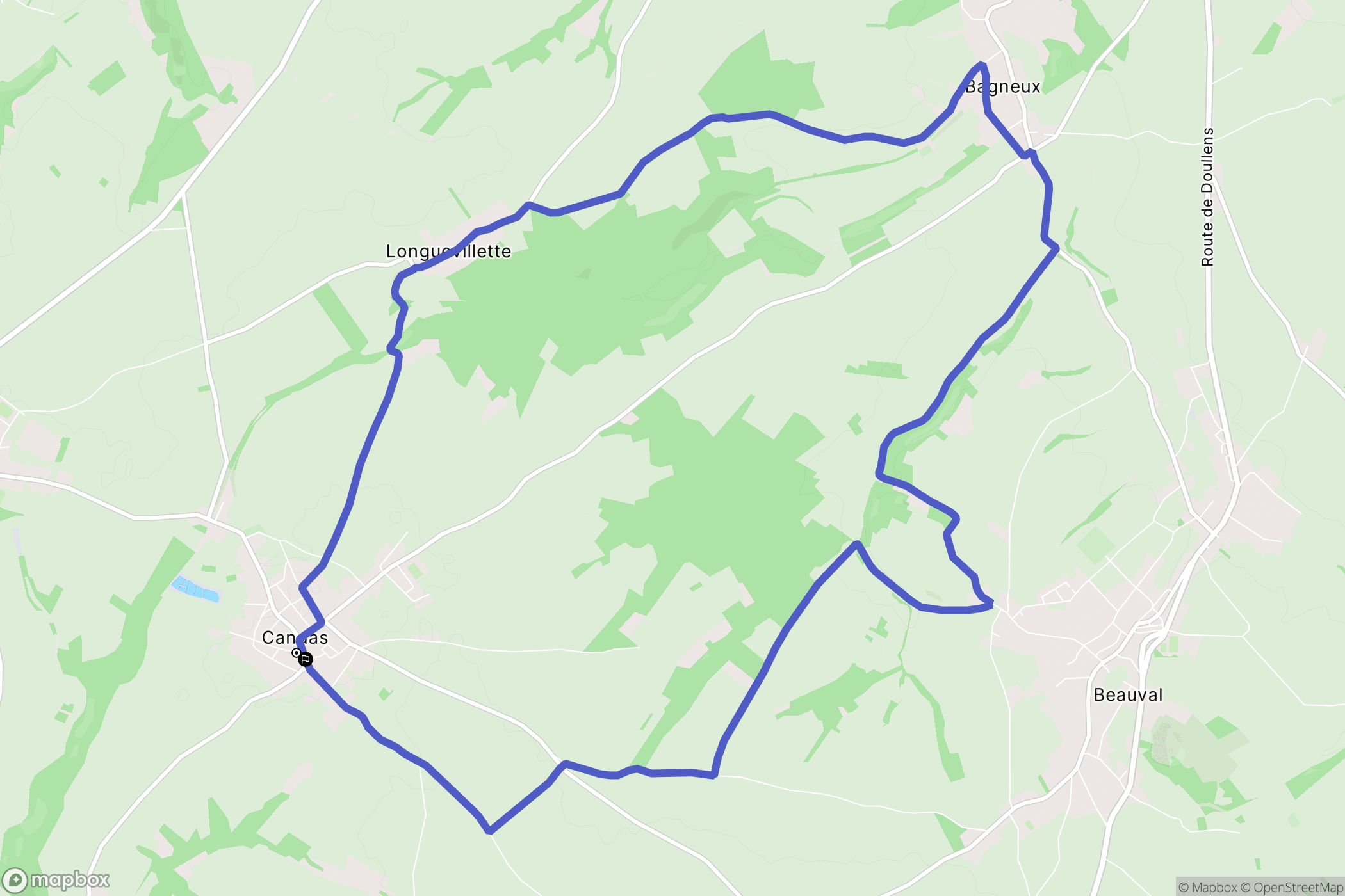 Candas : carte du parcours de randonnée - France