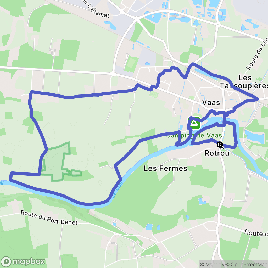 Vaas : carte du parcours de randonnée - France