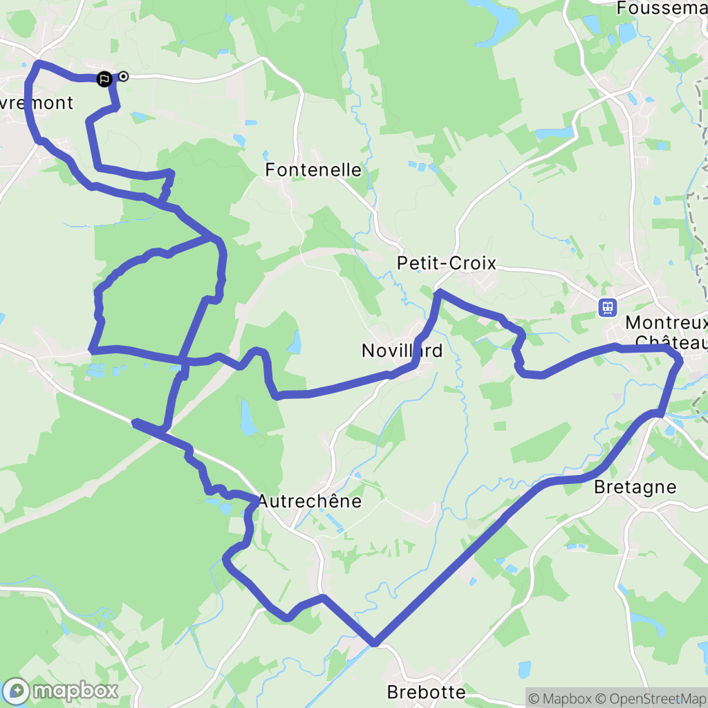 Chèvremont : carte du parcours de randonnée - France