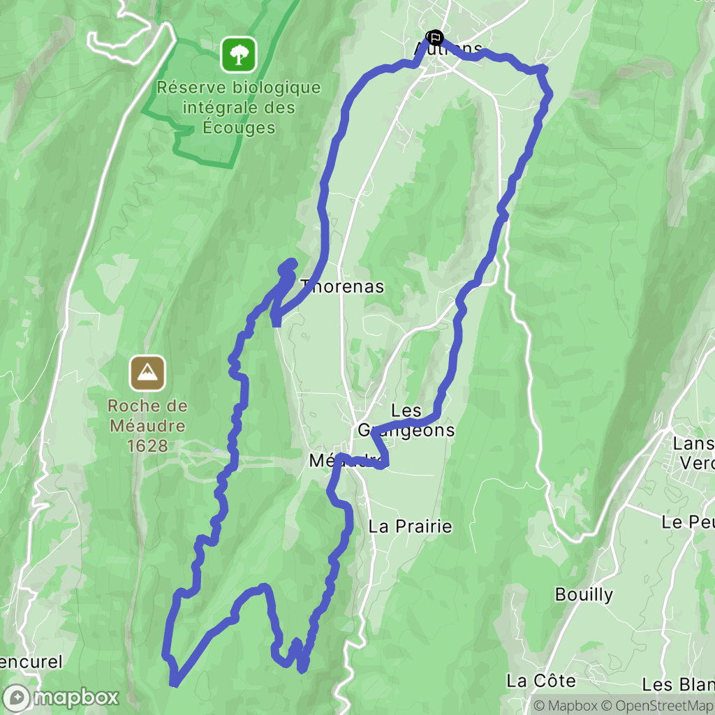 Autrans-Méaudre en Vercors : carte du parcours de randonnée - France