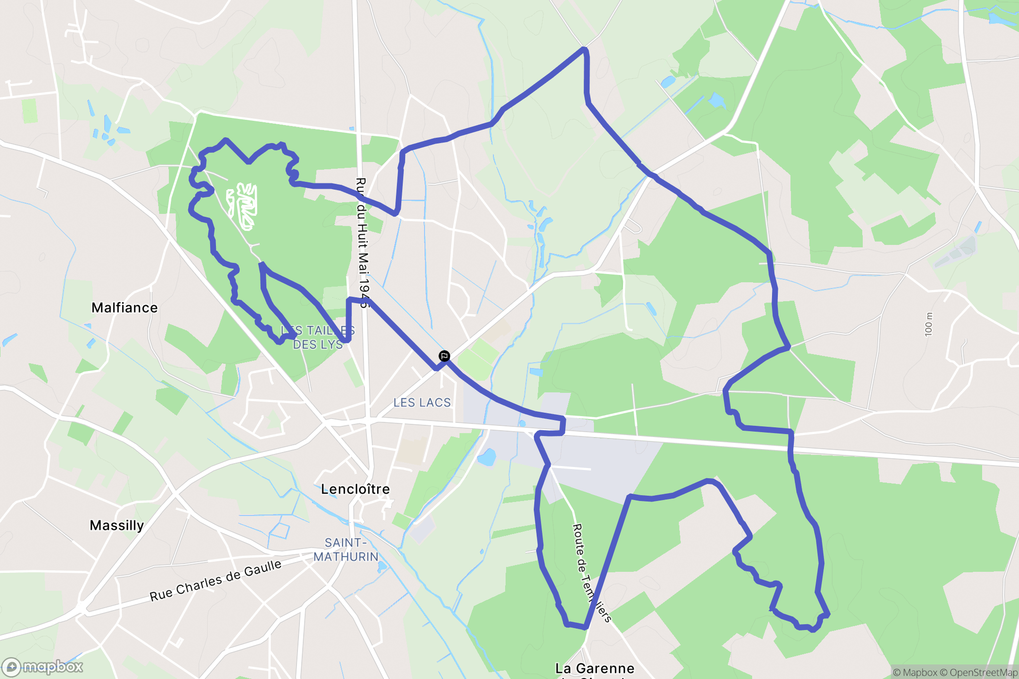 Lencloître : carte du parcours de randonnée - France