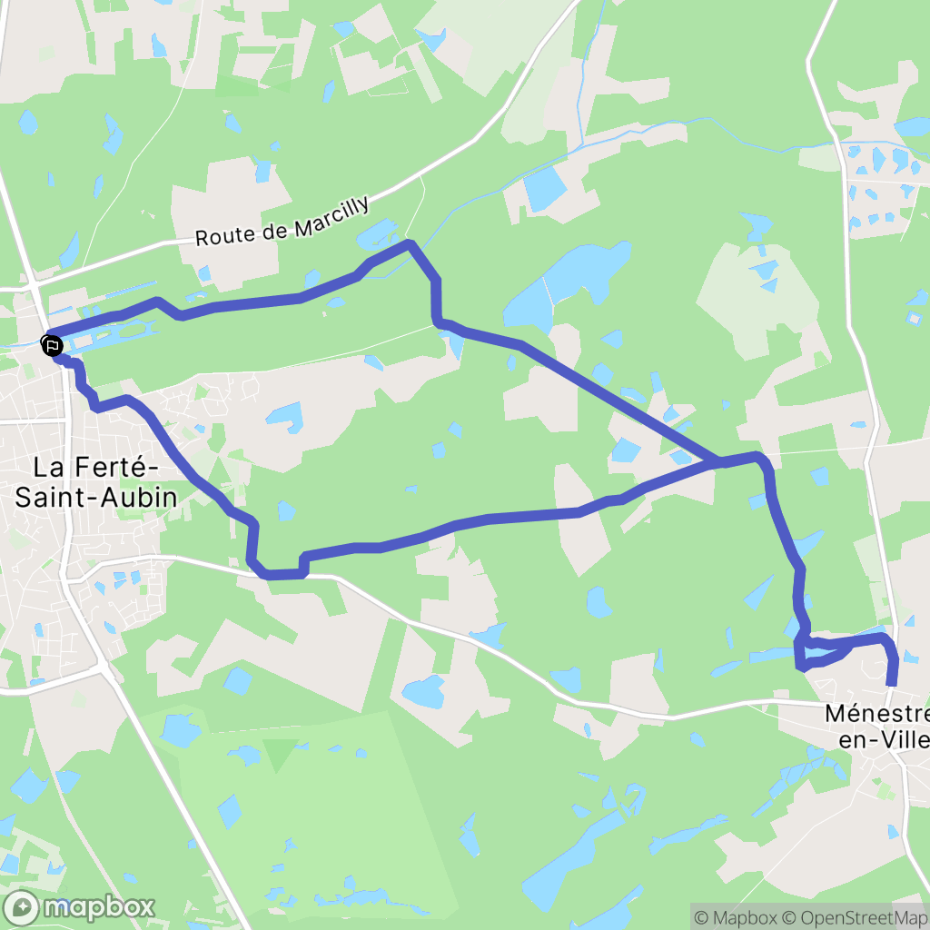 La Ferté-Saint-Aubin : carte du parcours de randonnée - France