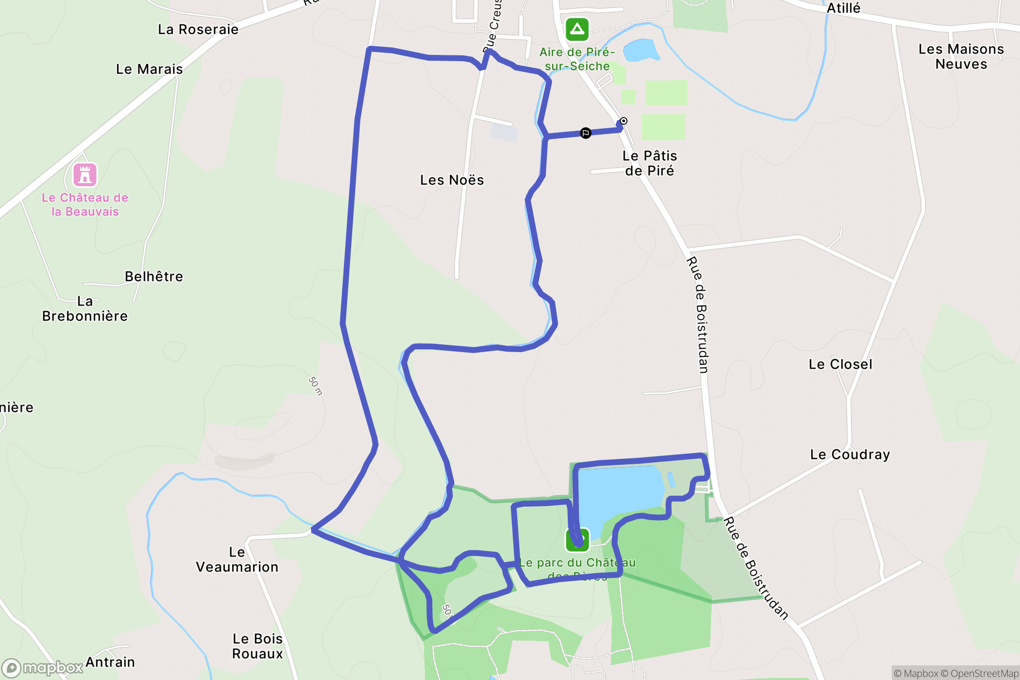 Piré-Chancé : carte du parcours de randonnée - France