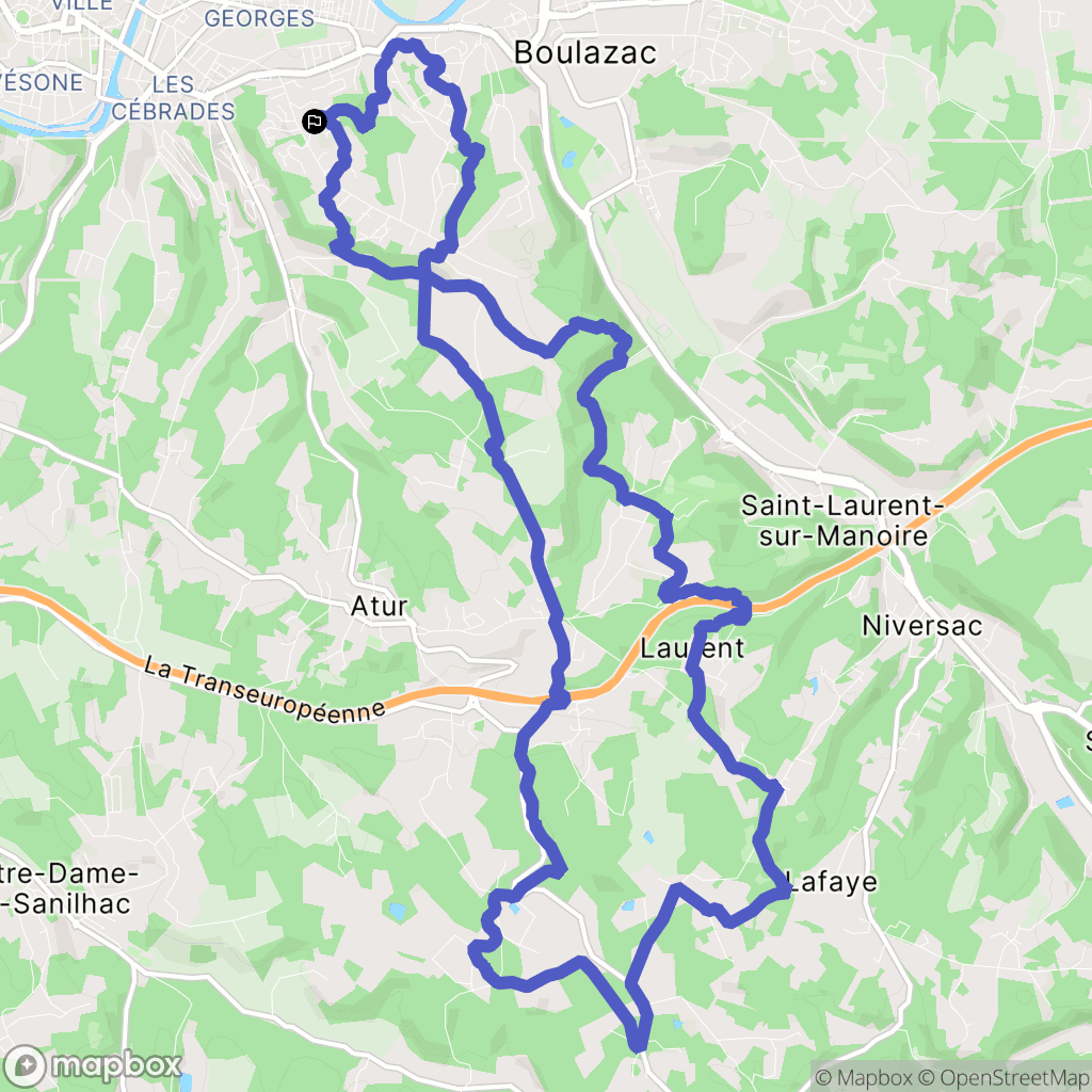 Boulazac Isle Manoire : carte du parcours de randonnée - France