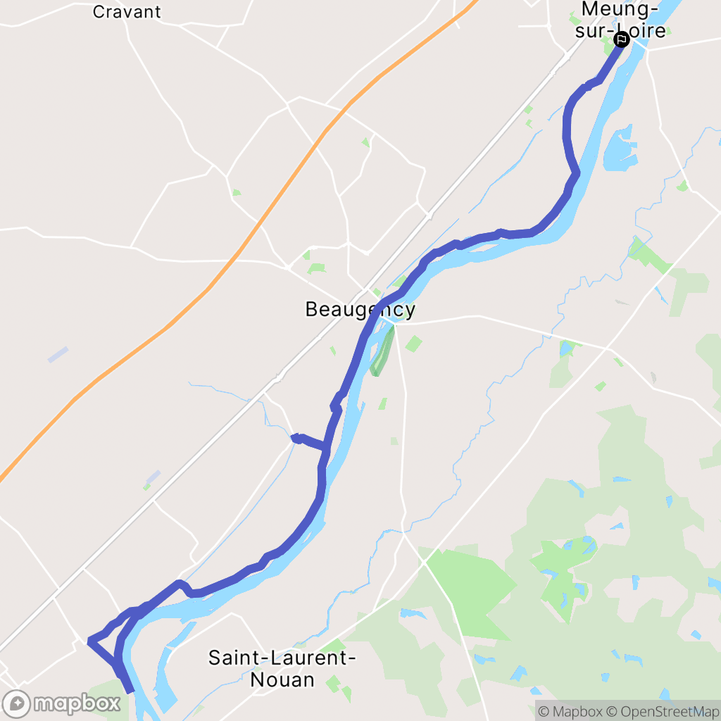 Meung-sur-Loire : carte du parcours de randonnée - France