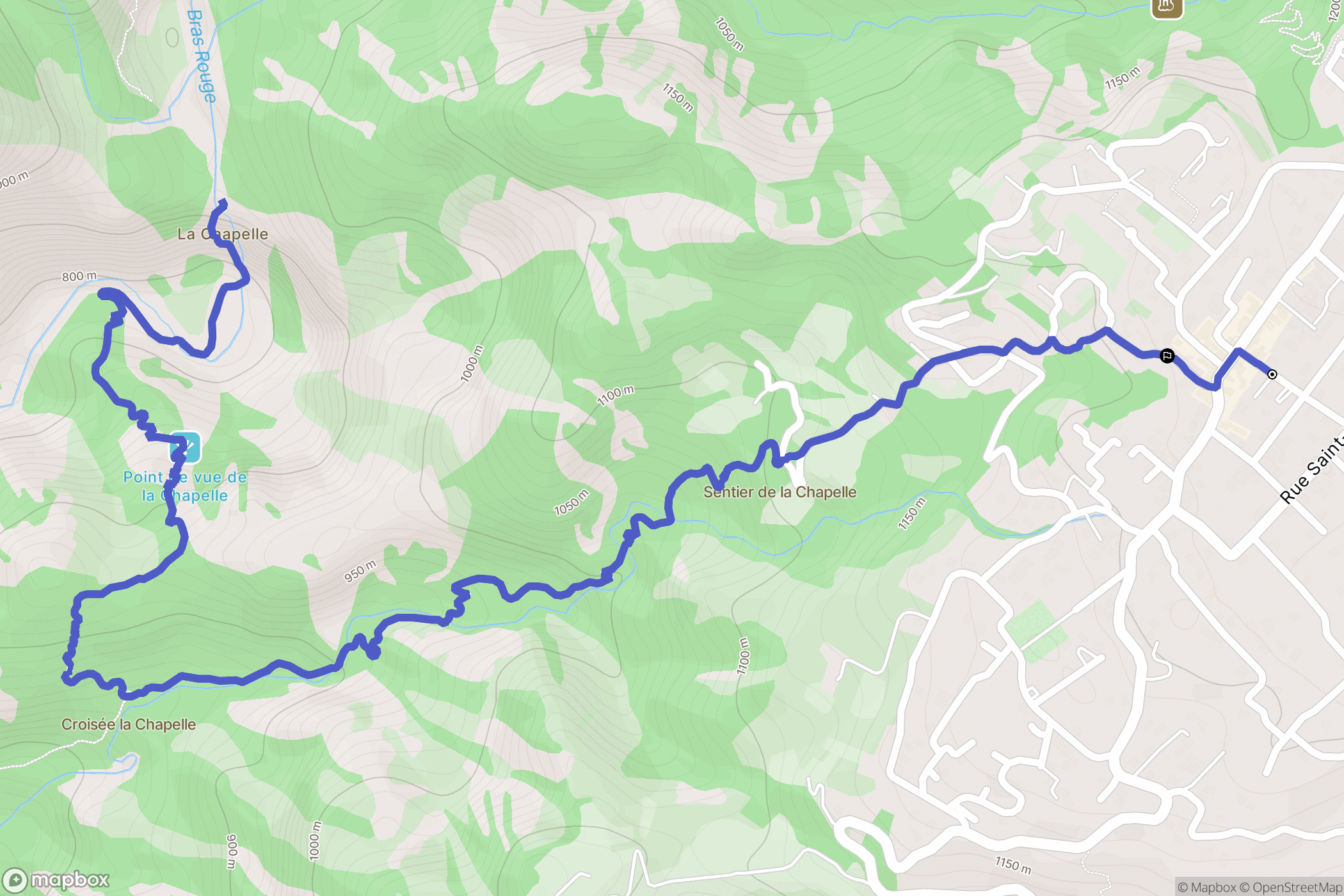 Cilaos : carte du parcours de randonnée - France