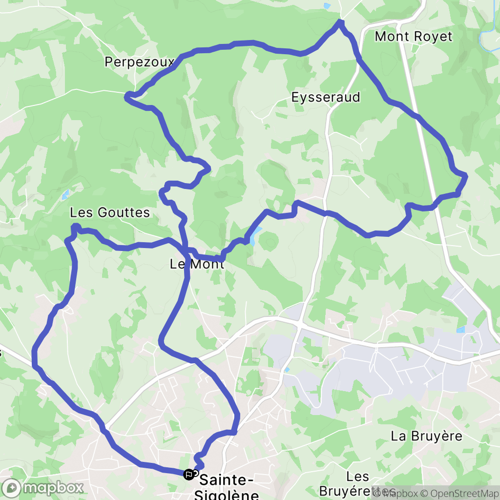 Sainte-Sigolène : carte du parcours de randonnée - France
