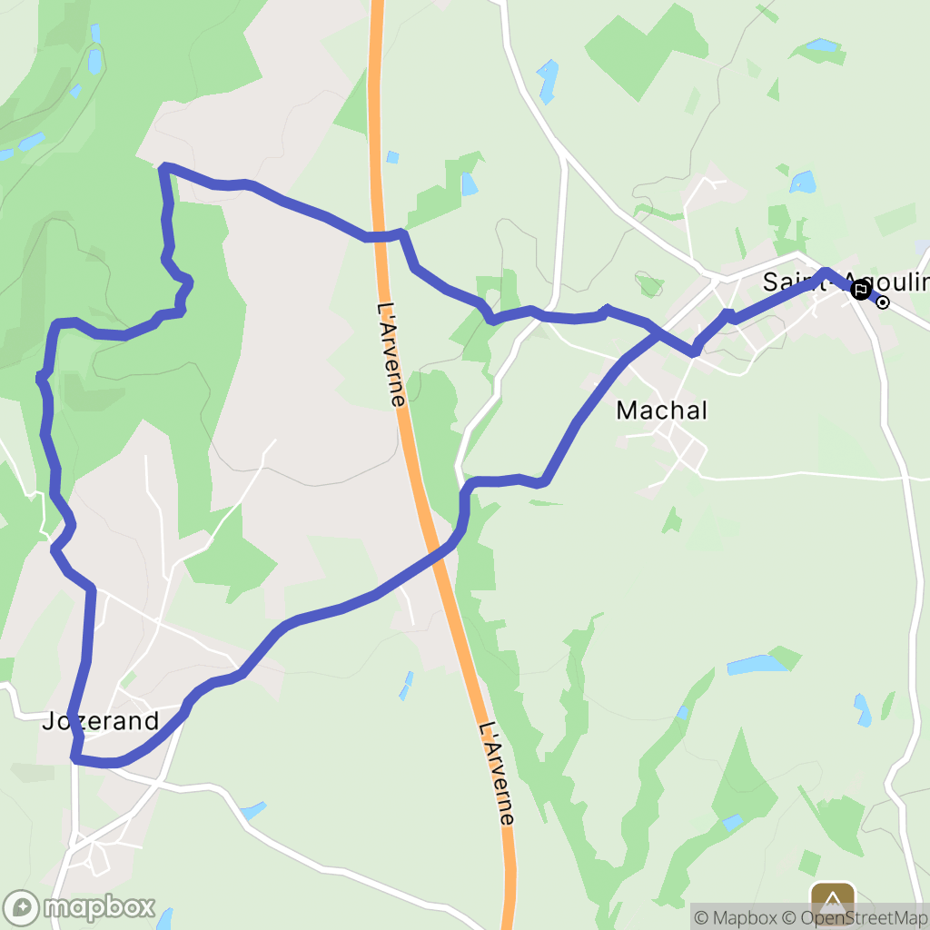 Saint-Agoulin : carte du parcours de randonnée - France