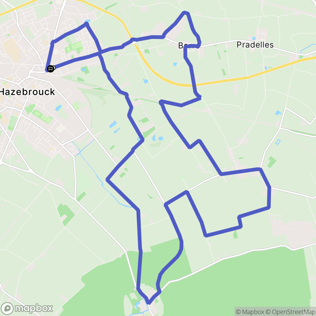 Hazebrouck : carte du parcours de randonnée - France