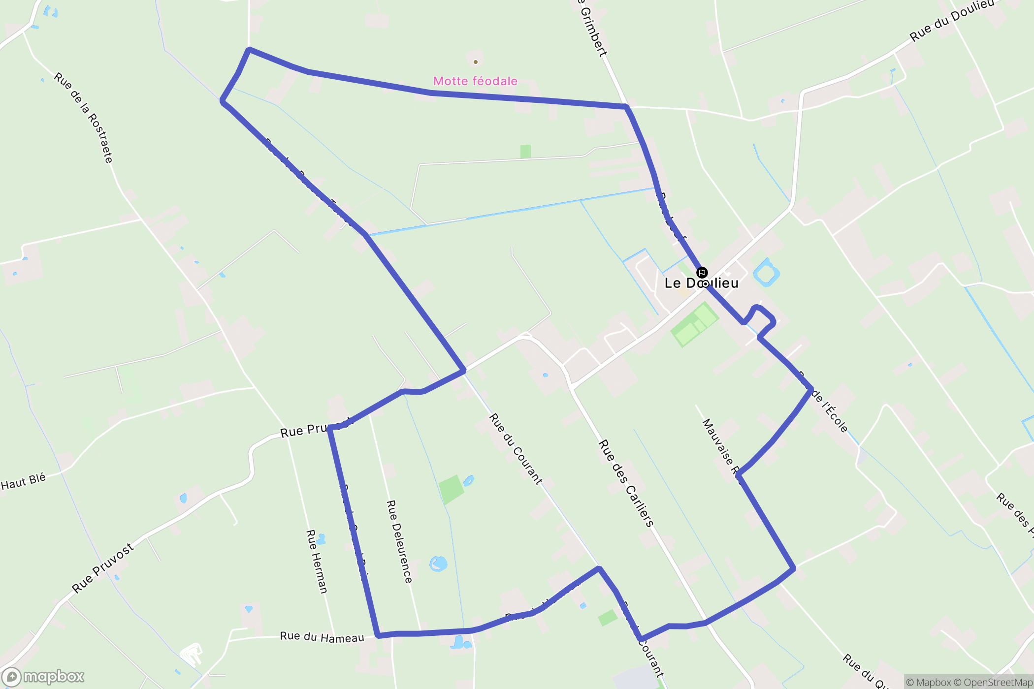 Le Doulieu : carte du parcours de randonnée - France