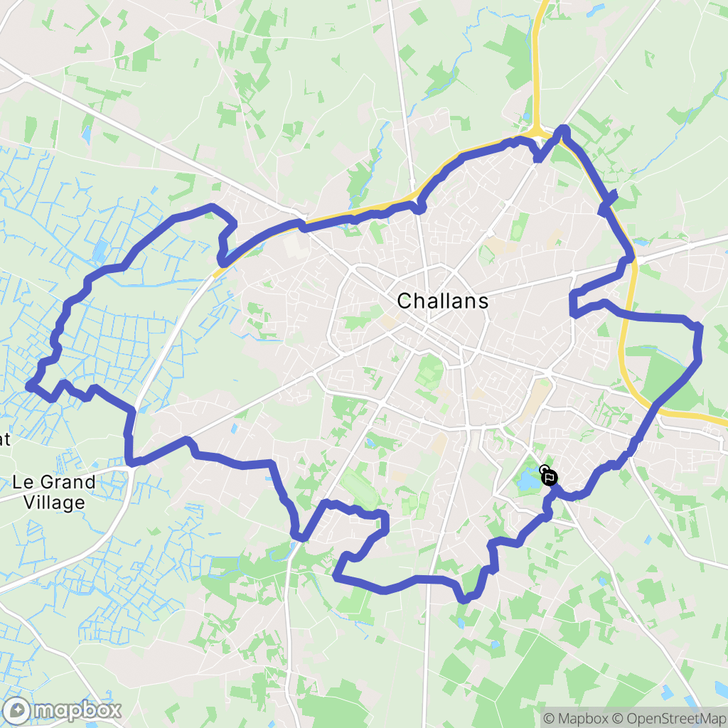 Challans : carte du parcours de randonnée - France