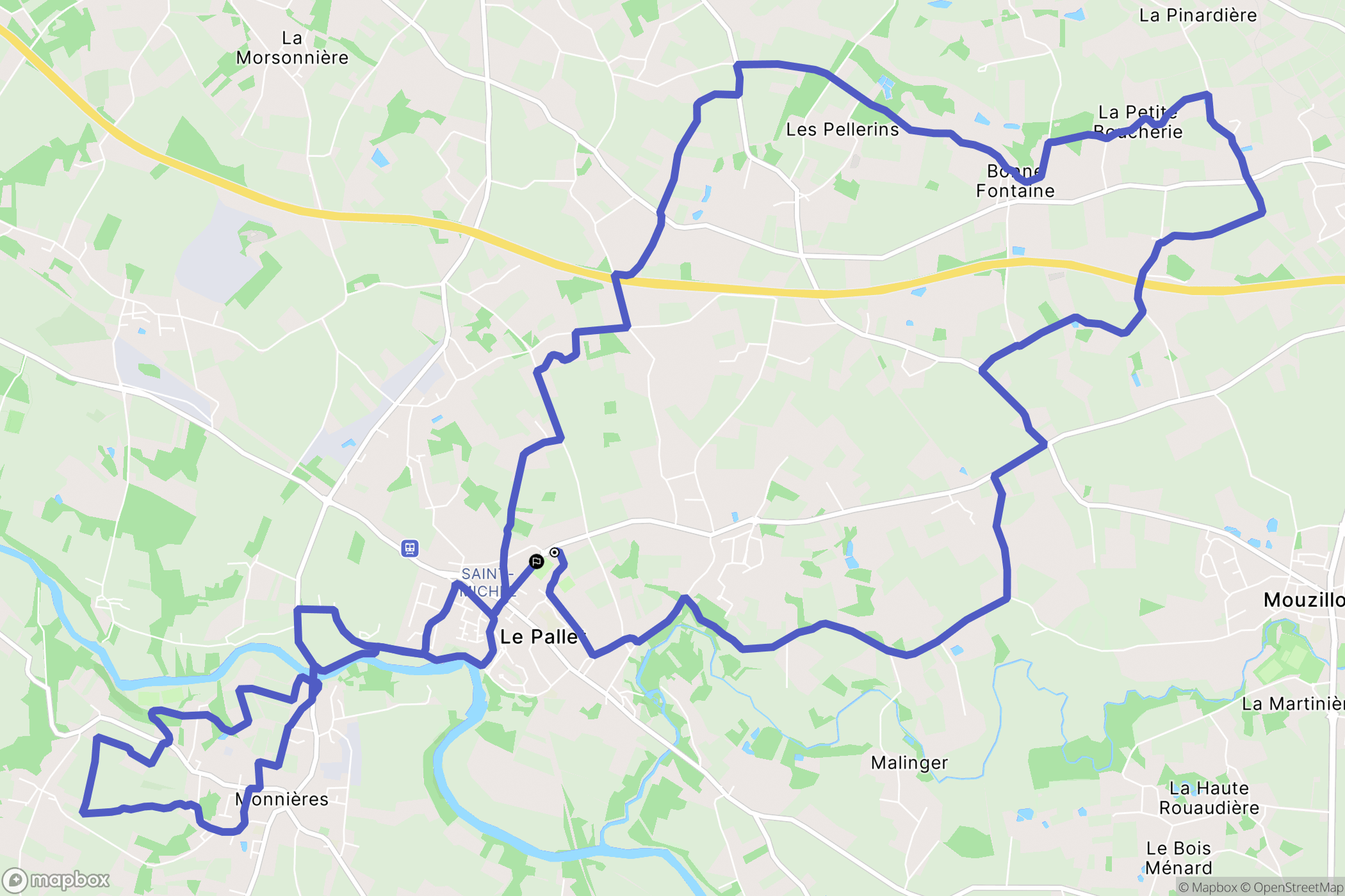 Le Pallet : carte du parcours de randonnée - France