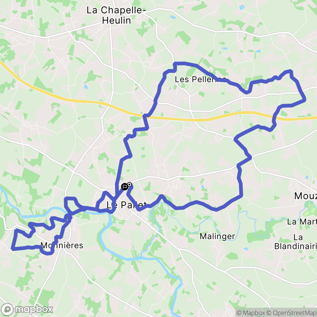 Le Pallet : carte du parcours de randonnée - France