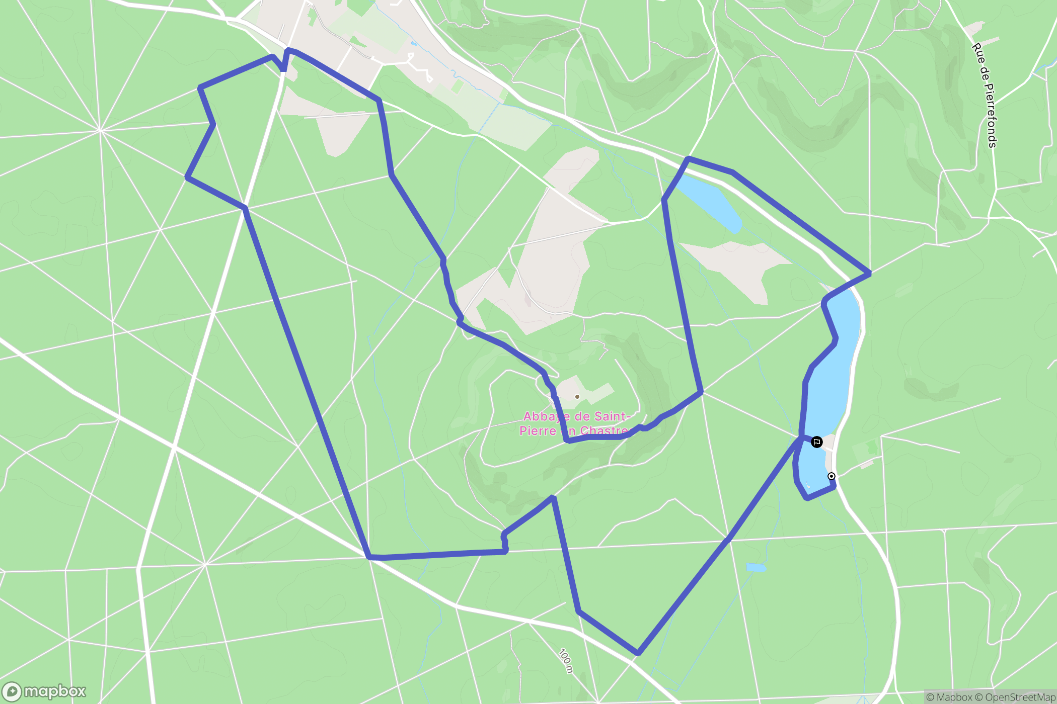 Vieux-Moulin : carte du parcours de randonnée - France