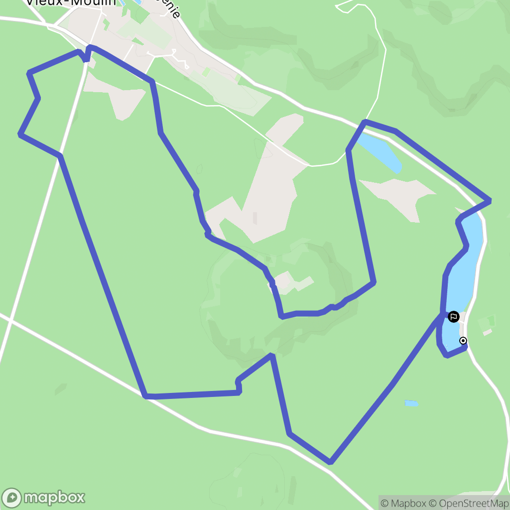 Vieux-Moulin : carte du parcours de randonnée - France