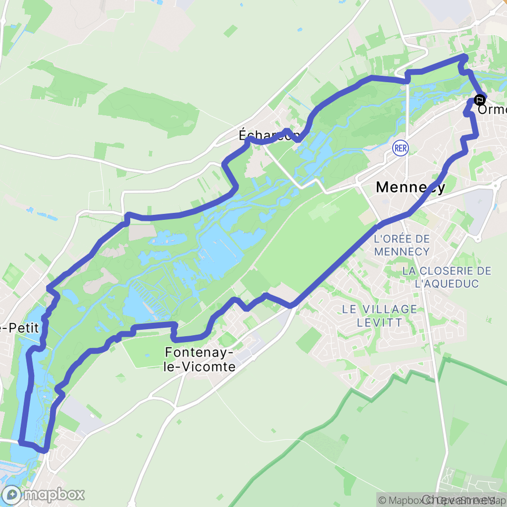 Ormoy : carte du parcours de randonnée - France