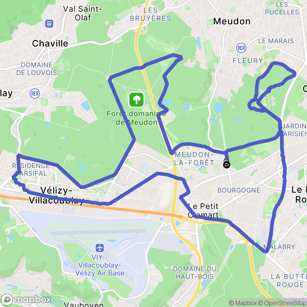 Clamart : carte du parcours de randonnée - France