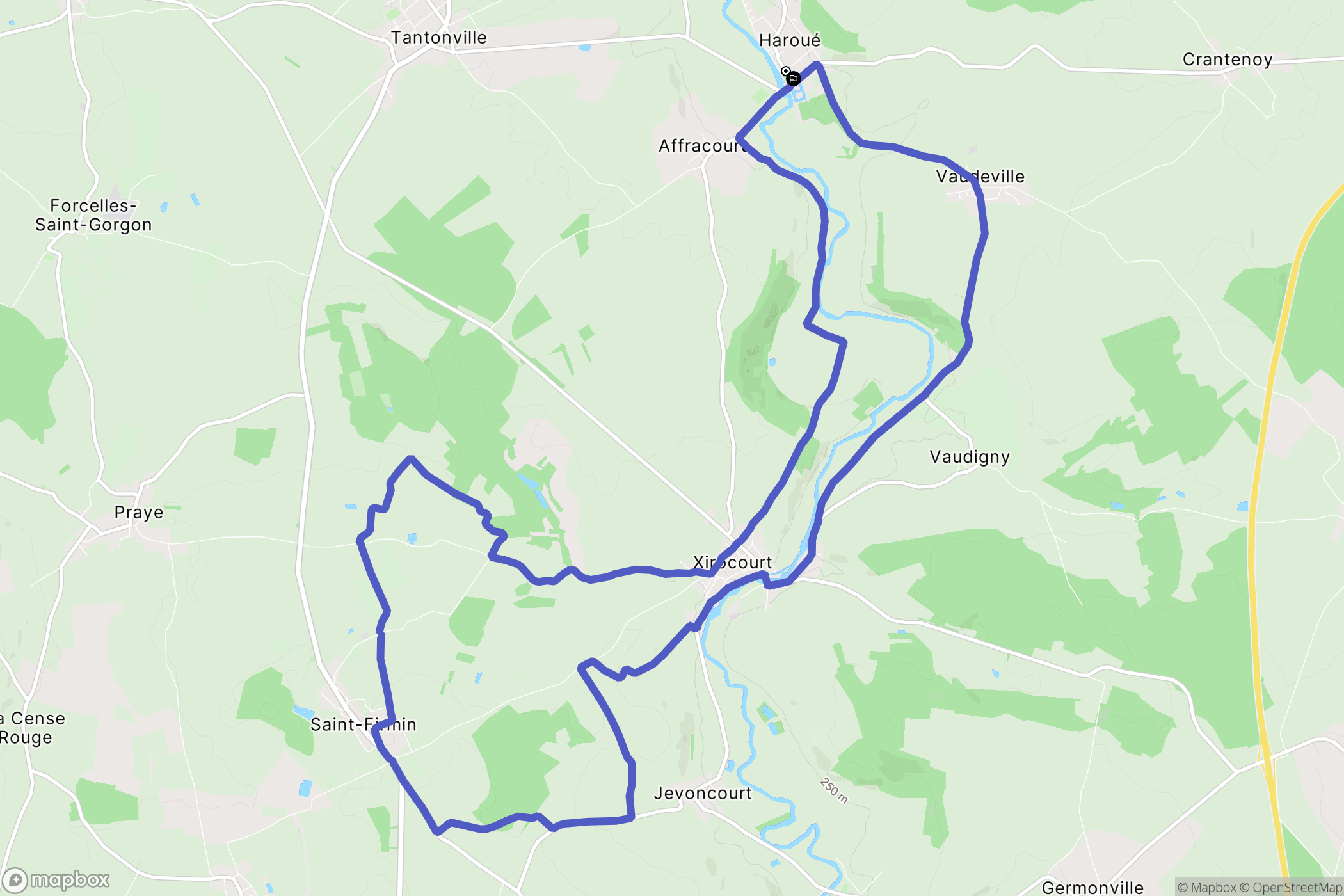 Haroué : carte du parcours de randonnée - France
