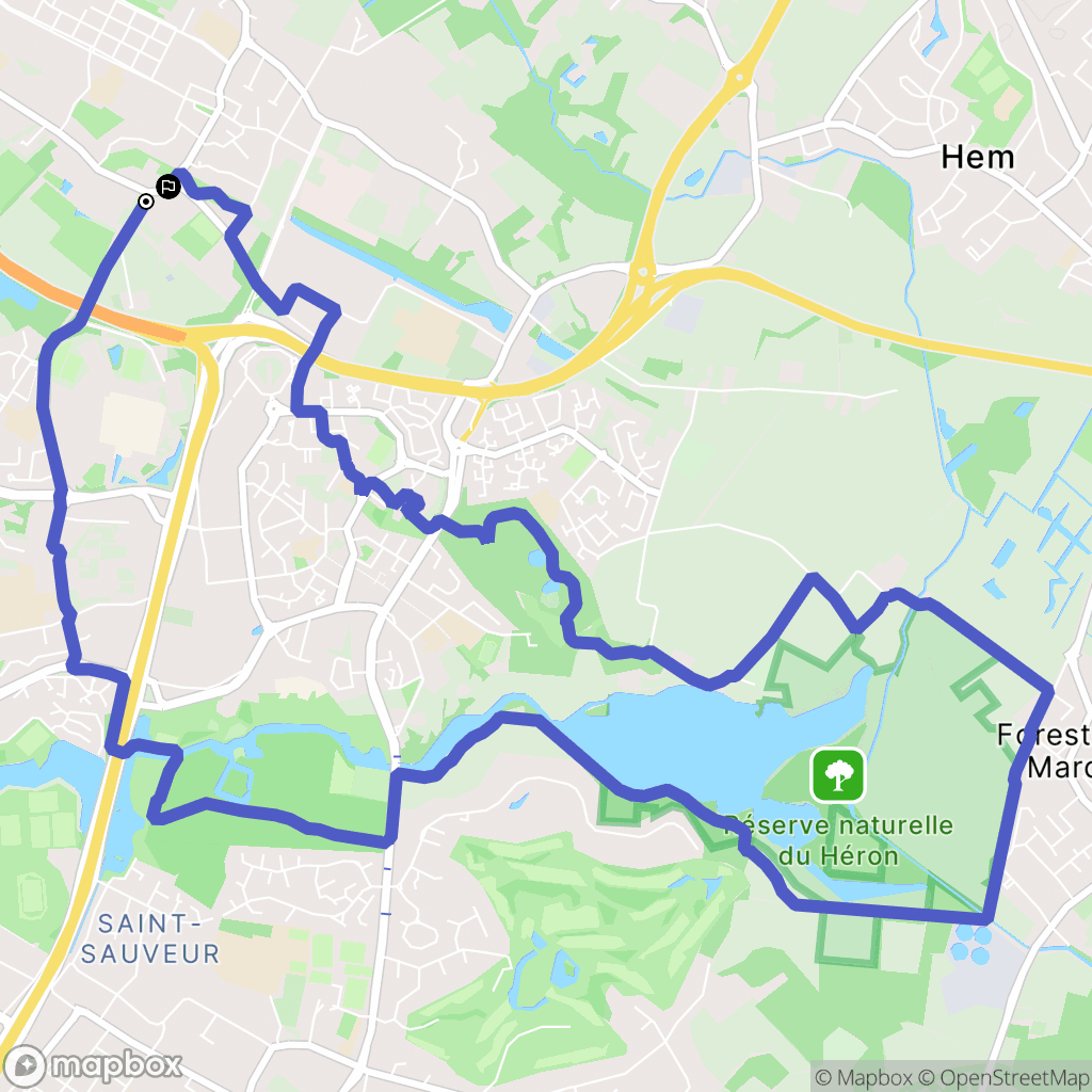 Villeneuve-d'Ascq : carte du parcours de randonnée - France